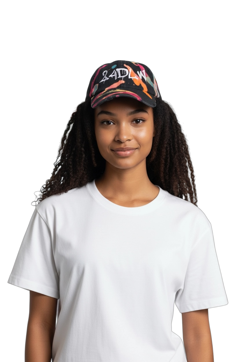 tie-dye distressed hat