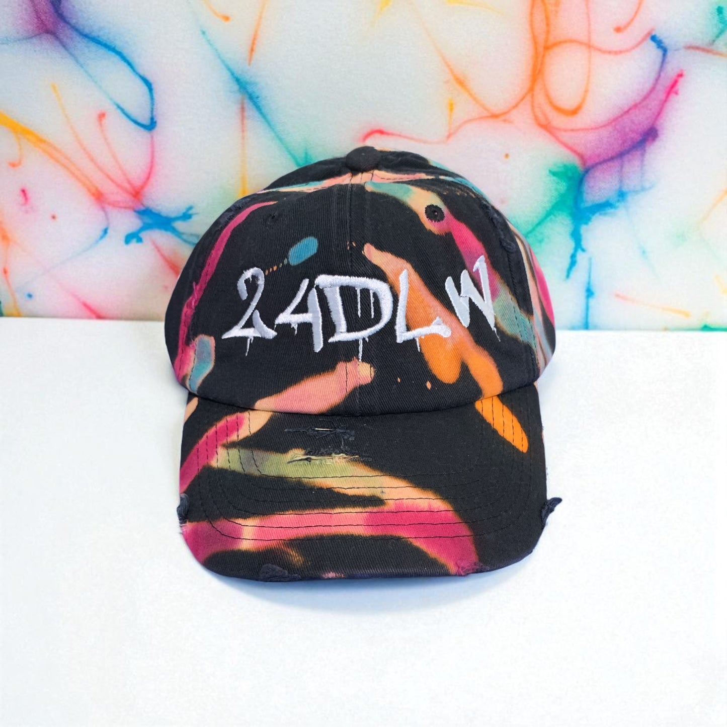 tie-dye distressed hat