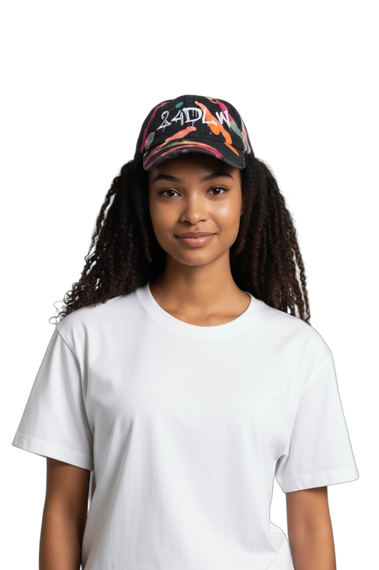 tie-dye distressed hat
